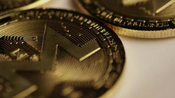 Rotating shot of Bitcoins (digital cryptocurrency) - BITCOIN MONERO 023 video