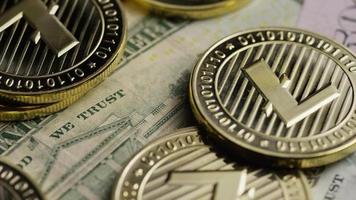 Rotating shot of Bitcoins digital cryptocurrency - BITCOIN LITECOIN 577 video