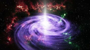 galassia a spirale viola sulla stella luccicante video