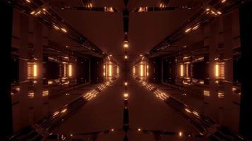 tunnel futuristico della nave spaziale di fantascienza video