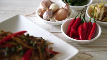 stir-fried spicy and herb with grouper fish fillet  video