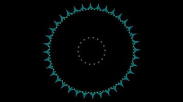 en grön och blå cirkel gjord av prickar och små trianglar video
