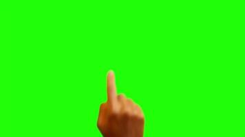 Gesto de mano interactivo deslizamiento y toque de dedo estudio pantalla verde desenfocado video