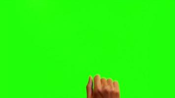 gesto de mão triplo toque tela verde do estúdio
