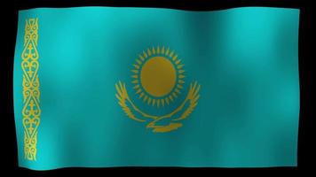 Vidéo de stock de boucle de mouvement 4k drapeau kazakhstan video