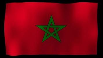 drapeau maroc 4k motion loop stock vidéo video