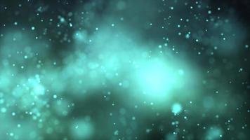 Clear little particles floating on emerald background video