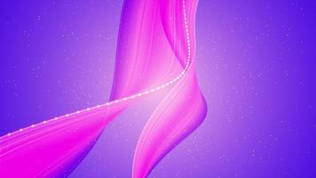 lus van paarse en roze gedraaide linten golvend op 4k paarse achtergrond video