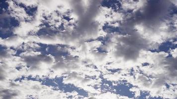 Lapso de tiempo de nubes altocúmulos moviéndose de derecha a izquierda en el cielo azul en 4k video