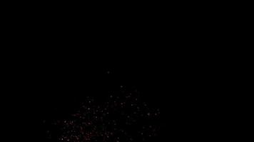 colonne centrale de braises de feu disparaissant dans l'obscurité en 4k video