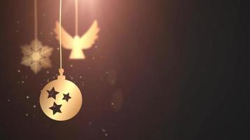 animierter beweglicher Kugelnball, der Weihnachtsfestjahrsfest festlicher saisonaler Festplatzhalter schwarzer Hintergrund herunterfällt video