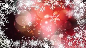 beautiful snowflakes rotating on a red background lens flare bokeh