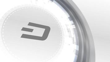 dash cryptocurrencyicon animación blanco elementos digitales tecnología fondo video