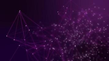 puntos conectados abstractos sobre fondo púrpura brillante. concepto de tecnología