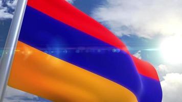 viftande flagga av armenien animation video