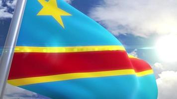 viftande flagga för demokratiska republiken Kongo-animation