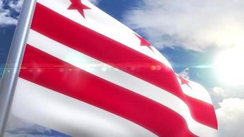 viftande flagga av staten Waschington DC USA