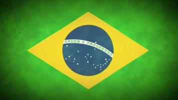 Bucle de fondo de la bandera de Brasil con glitch fx video