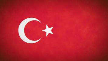 Boucle de fond de drapeau de Turquie avec glitch fx video
