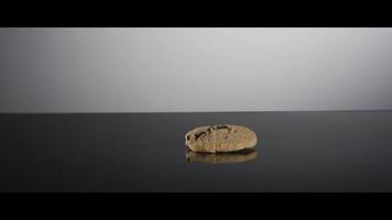 Falling cookies from above onto a reflective surface - COOKIES 021 video