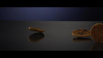 Falling cookies from above onto a reflective surface - COOKIES 248