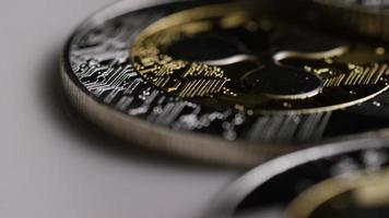 Rotating shot of Ripple Bitcoins digital cryptocurrency - BITCOIN RIPPLE 0061 video