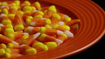 Rotating shot of Halloween candy corn - CANDY CORN 031 video