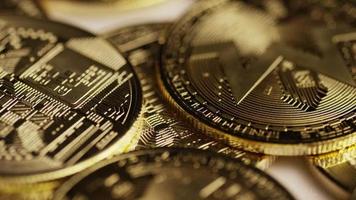 Rotating shot of Bitcoins (digital cryptocurrency) - BITCOIN MONERO 112 video