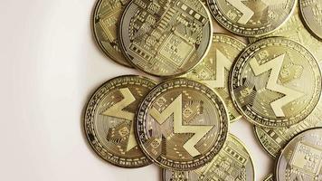 Rotating shot of Bitcoins digital cryptocurrency - BITCOIN MONERO 090 video