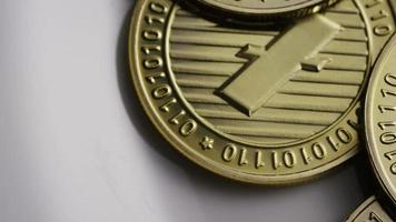 Rotating shot of Litecoin Bitcoins (digital cryptocurrency) - BITCOIN LITECOIN 0028