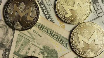 Rotating shot of Bitcoins (digital cryptocurrency) - BITCOIN MONERO 159 video