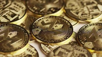 Rotating shot of Bitcoins (digital cryptocurrency) - BITCOIN MONERO 106 video