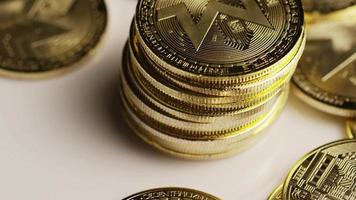 Rotating shot of Bitcoins digital cryptocurrency - BITCOIN MONERO 140 video