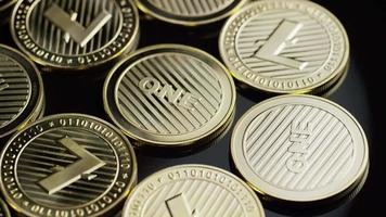 Rotating shot of Bitcoins (digital cryptocurrency) - BITCOIN LITECOIN 283 video