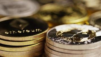 Rotating shot of Bitcoins digital cryptocurrency - BITCOIN MIXED 037 video