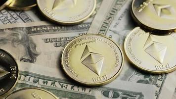 Rotating shot of Bitcoins digital cryptocurrency - BITCOIN ETHEREUM 207 video