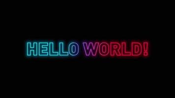 Hallo Weltbotschaft mit Glow-Effekt video