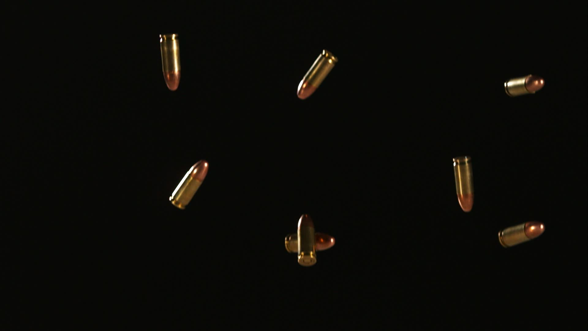 Bullets falling and bouncing in ultra slow motion 1,500 fps on a