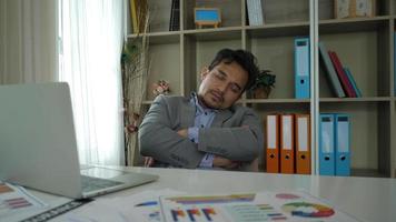 Stressed Businessman with overcomed and not enough rest.