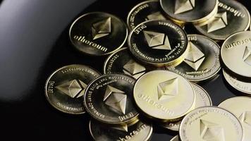 Rotating shot of Bitcoins digital cryptocurrency - BITCOIN ETHEREUM 143 video
