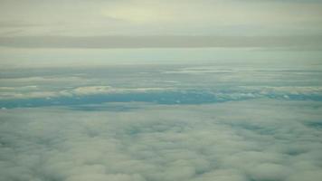 Aerial view of clouds from an airplane window video