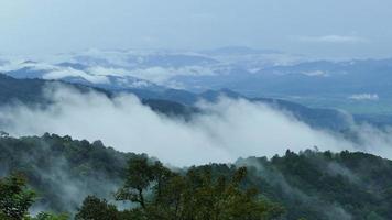 belle montagne piene di nebbia. video