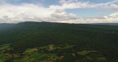 Aerial view wide shot point of view mountain with lush trees video