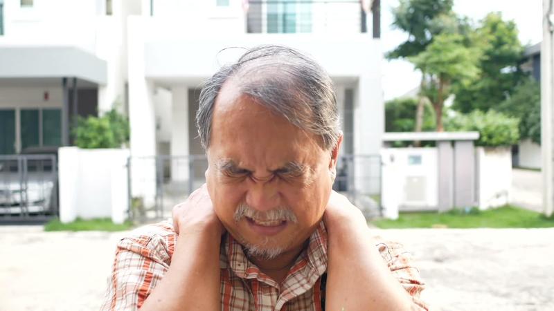 Old man with neck pain 1797060 Stock Video at Vecteezy