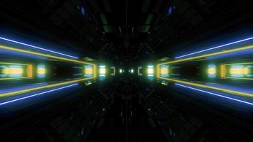 Futuristic Science-fiction Lights Glowing Tunnel  video