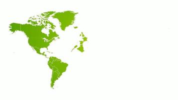 carte du monde apparaissant avec les pays en video