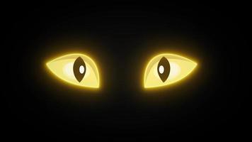 dessin animé drôle halloween yeux de chat regardant video