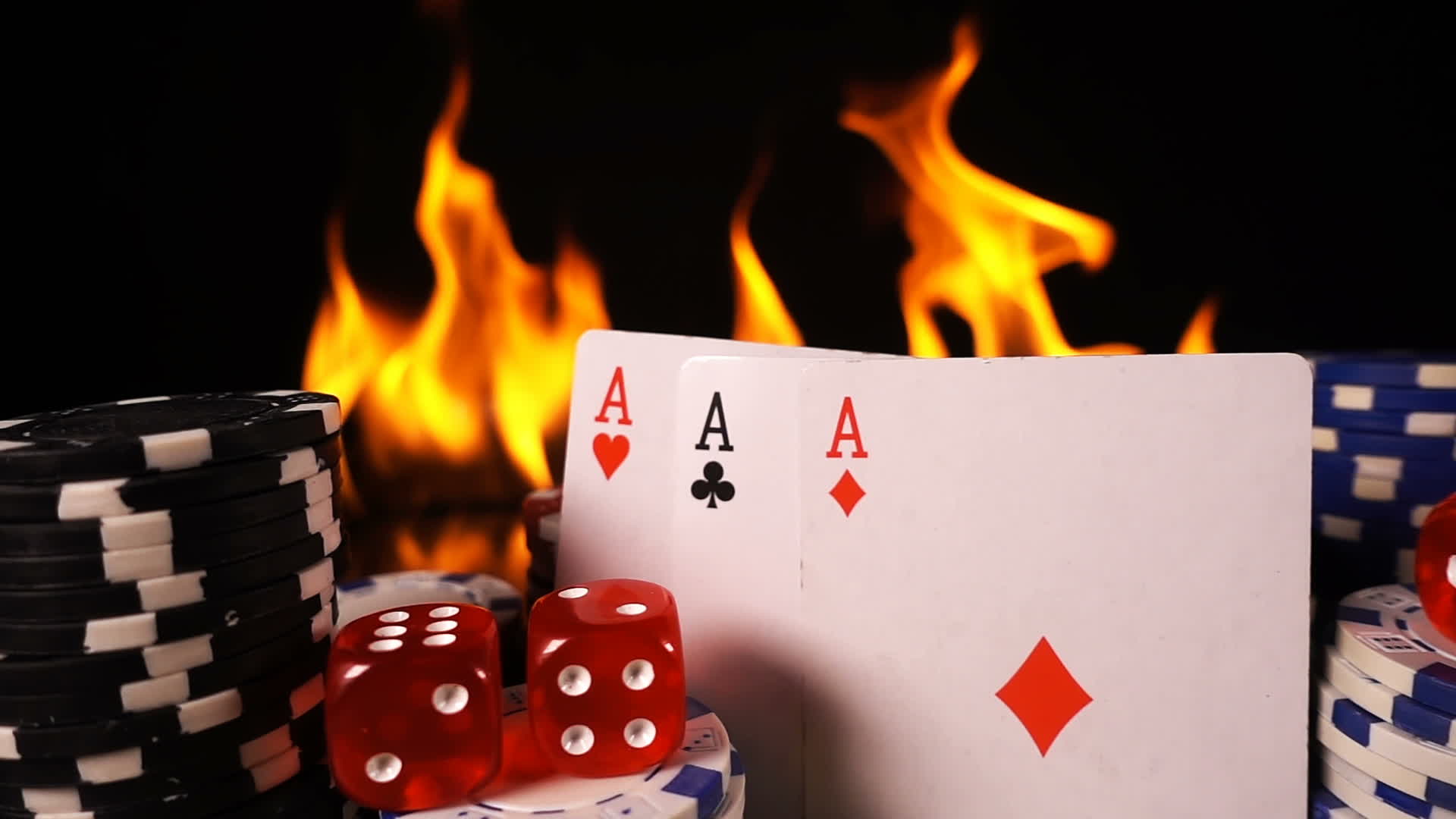 Gambling Chips Dices Poker Cards and Fire 1797463 Stock Video at Vecteezy