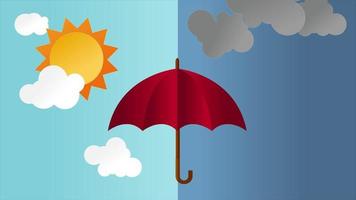 Red Umbrella for Rain and Sun. video