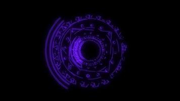 magia de seis estrellas púrpura poderosa energía girar lento aparecer para banner y publicidad video